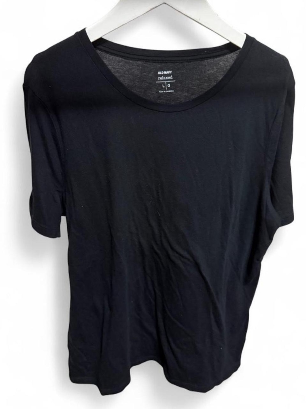 Old Navy Black Relaxed Short Sleeve Crew Tee